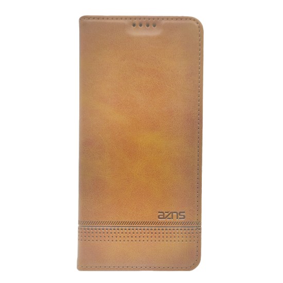  LEATHER FLIP COVER WITH INTERNAL POCKET AND CARD HOLDER FOR SAMSUNG M33 BROWN.